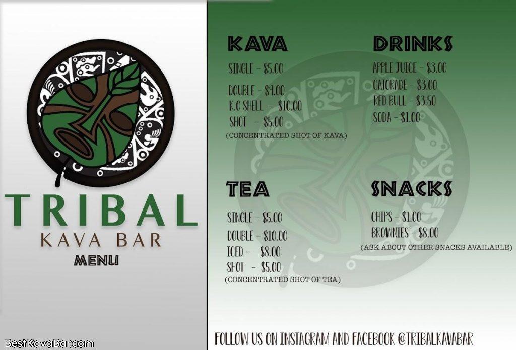 Tribal Kava Bar Menu
